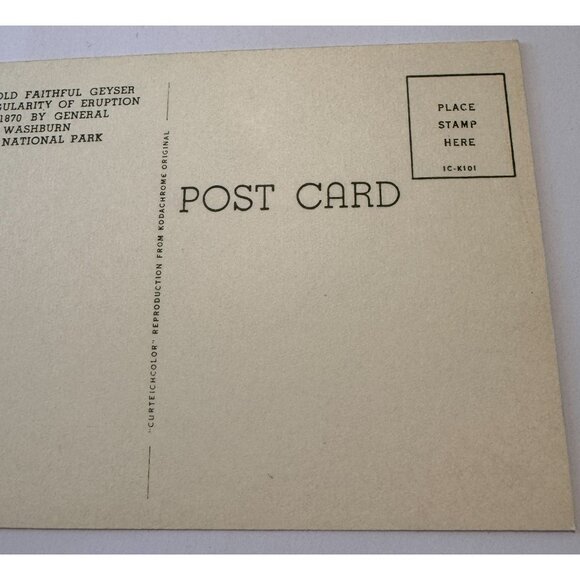 VTG NOS Postcard Old Faithful Geyser at Yellowstone National Park Haynes Studios - Picture 6 of 6